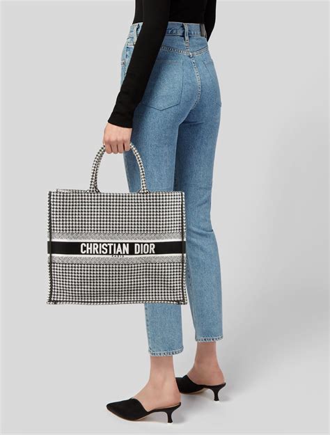 dior book tote houndstooth